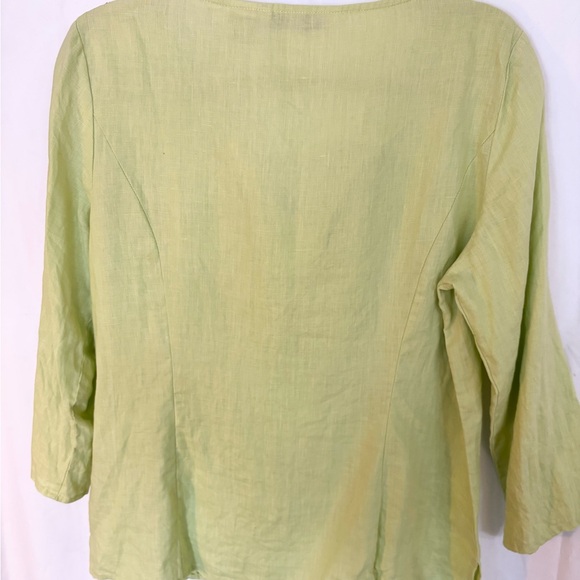 David Brooks Light Green linen Blouse XL - Picture 3 of 5